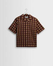 Didcot Tile Print Seersucker Short Sleeve Shirt