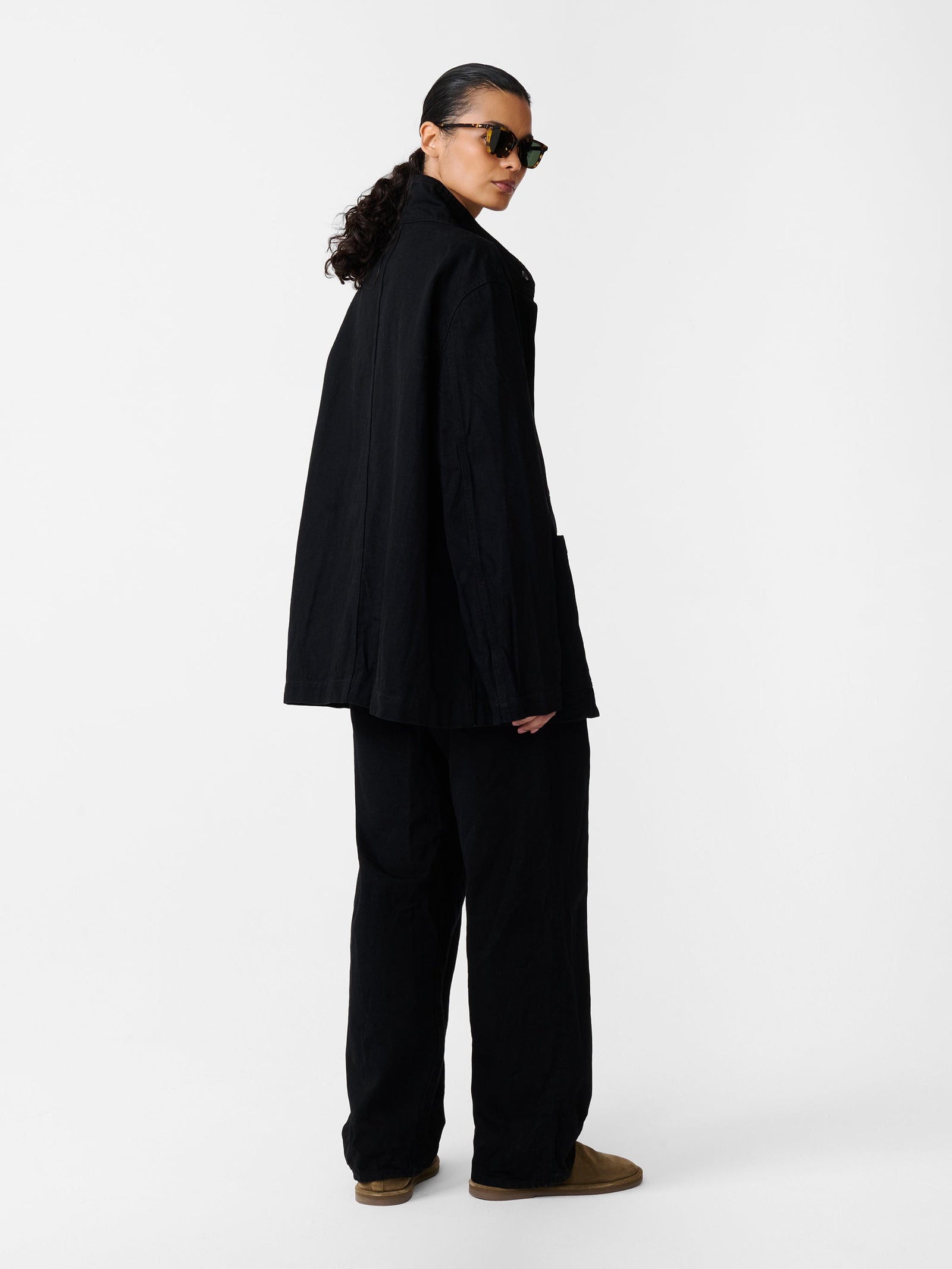 District Crinkle Denim Jacket In
