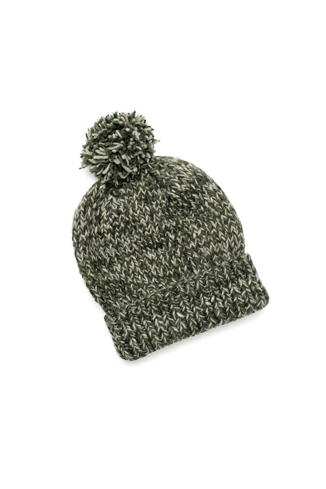 Double Cuff Cap Mix Heather - Olive Mix
