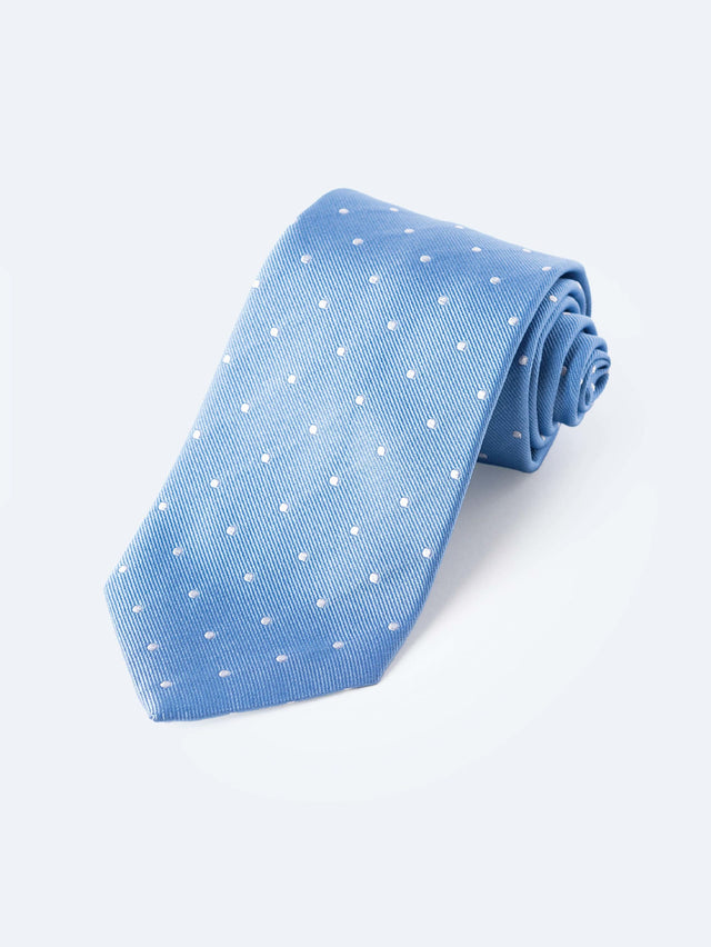 D’Oyly Carte – Classic Polka Light Blue Tie