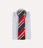 Red And Yellow Baiadera Stripe Mogador Tipped Tie