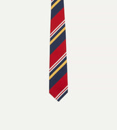 Red And Yellow Baiadera Stripe Mogador Tipped Tie