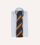 And Brown Stripe Mogador Silk Tipped Tie