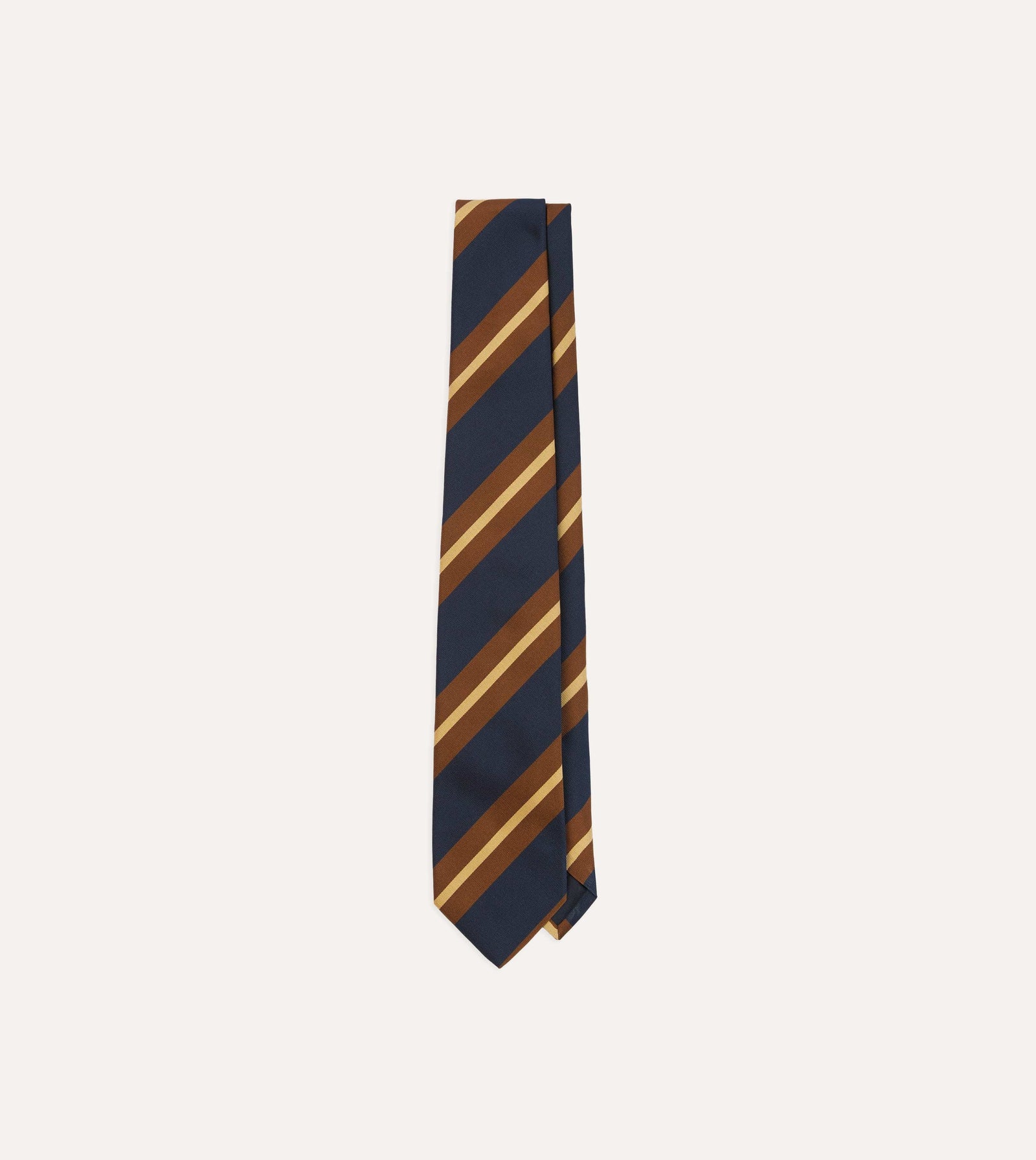 And Brown Stripe Mogador Silk Tipped Tie
