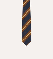 And Brown Stripe Mogador Silk Tipped Tie