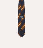 And Brown Stripe Mogador Silk Tipped Tie