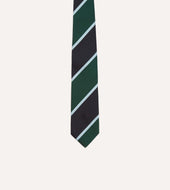 And Green Broad Stripe Mogador Silk Tipped Tie