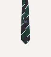 And Green Broad Stripe Mogador Silk Tipped Tie