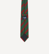 Green And Red Dual Stripe Mogador Silk Tipped Tie