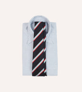 Red And Blue Multi Stripe Mogador Silk Tipped Tie