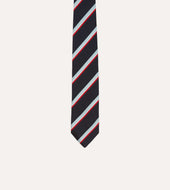 Red And Blue Multi Stripe Mogador Silk Tipped Tie