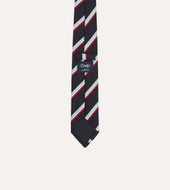Red And Blue Multi Stripe Mogador Silk Tipped Tie