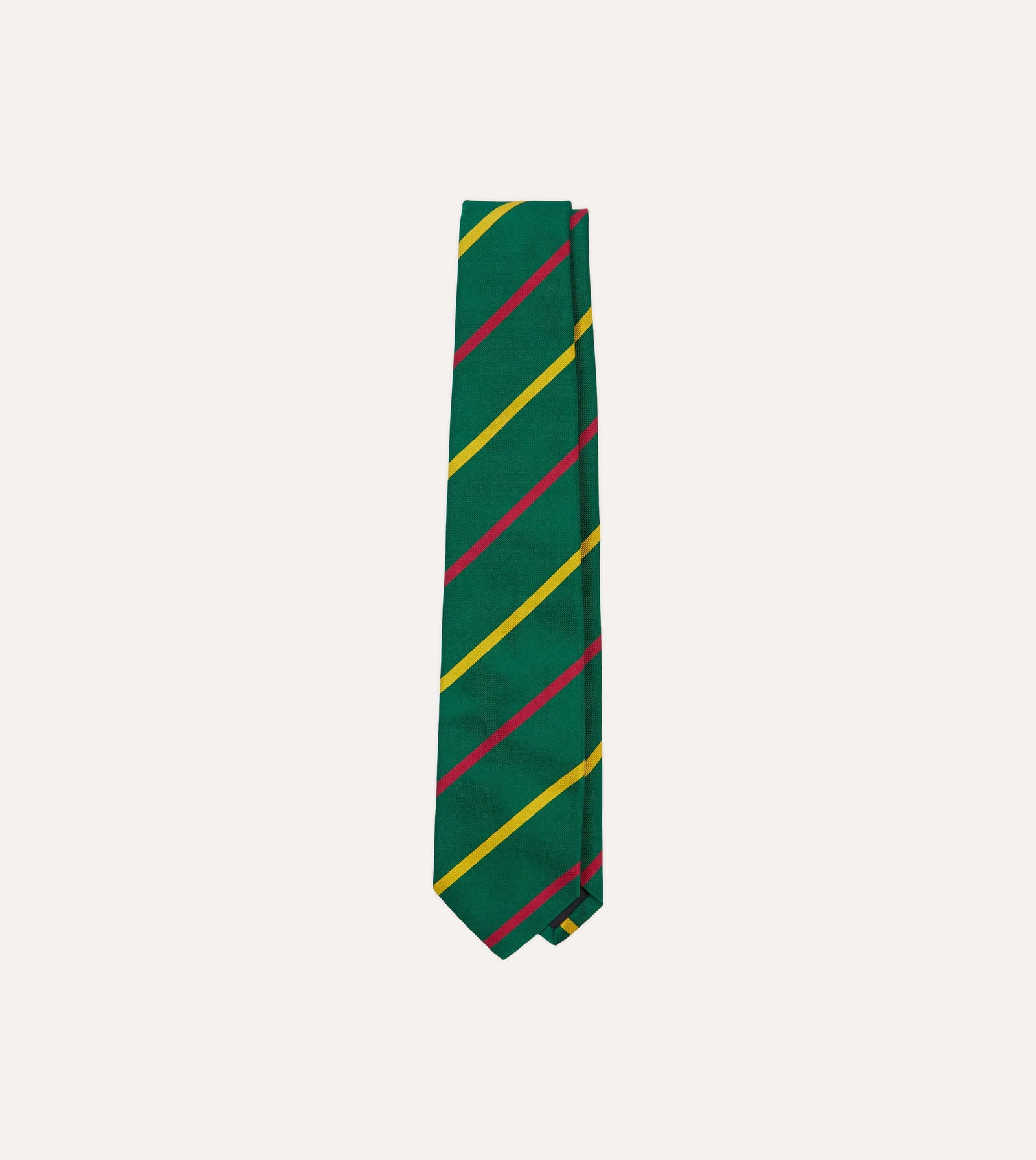 Green Yellow And Pink Bar Stripe Mogador Silk Tipped Tie