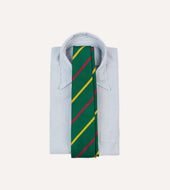 Green Yellow And Pink Bar Stripe Mogador Silk Tipped Tie
