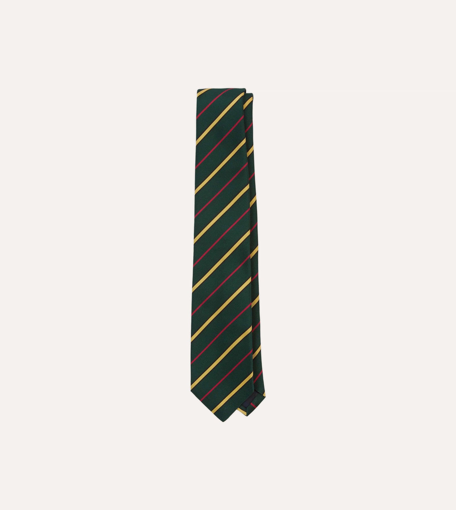 Red And White Multi Stripe Mogador Silk Tipped Tie