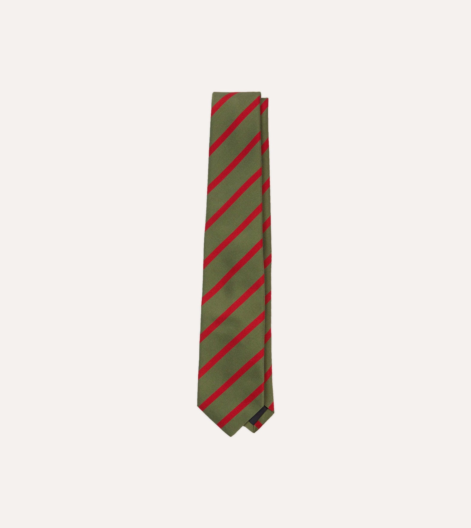 And Red Bar Stripe Mogador Silk Tipped Tie