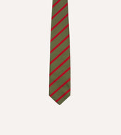 And Red Bar Stripe Mogador Silk Tipped Tie