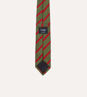 And Red Bar Stripe Mogador Silk Tipped Tie
