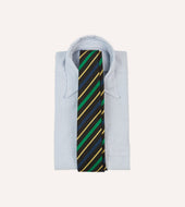 Blue Green And Yellow Multi Stripe Mogador Silk Tipped Tie