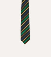 Blue Green And Yellow Multi Stripe Mogador Silk Tipped Tie