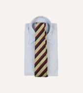 Red And Buff Stripe Mogador Silk Tipped Tie