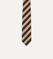 Red And Buff Stripe Mogador Silk Tipped Tie