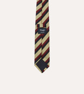 Red And Buff Stripe Mogador Silk Tipped Tie