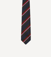 Brown And Red Stripe Mogador Silk Tipped Tie