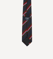 Brown And Red Stripe Mogador Silk Tipped Tie