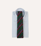 Brown And Red Stripe Mogador Silk Tipped Tie