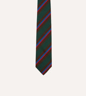 Brown And Red Stripe Mogador Silk Tipped Tie