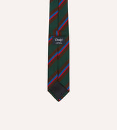 Brown And Red Stripe Mogador Silk Tipped Tie