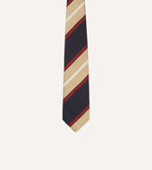 Red And Gold Stripe Repp Silk Tipped Tie