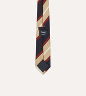 Red And Gold Stripe Repp Silk Tipped Tie