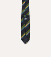 Green And Sandwich Stripe Repp Silk Tipped Tie