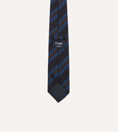 And Brown Stripe Mogador Wool Cotton Tipped Tie