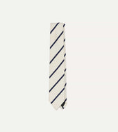 And Navy Bar Stripe Repp Silk Tipped Tie