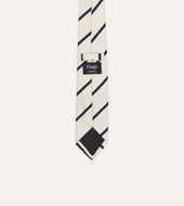 And Navy Bar Stripe Repp Silk Tipped Tie