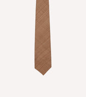 Light Brown Tussah Hand Rolled Silk Tie