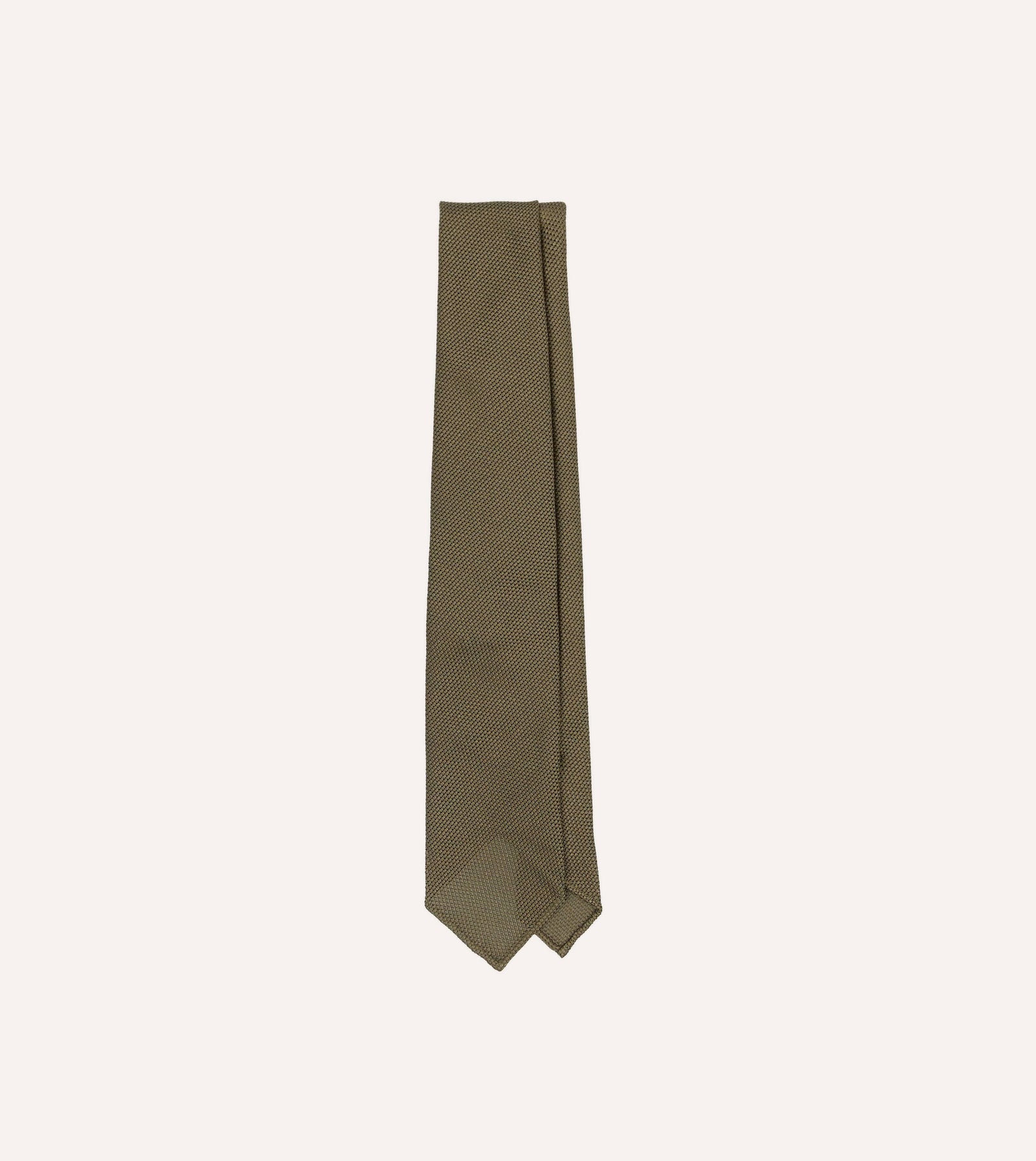 Green Fine Woven Grenadine Silk Hand Rolled Tie