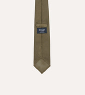 Green Fine Woven Grenadine Silk Hand Rolled Tie
