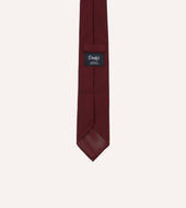 Maroon Fine Woven Grenadine Silk Hand Rolled Tie