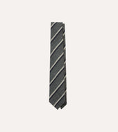 Grey Double Stripe Hand Rolled Wool Tie