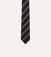 Double Stripe Hand Rolled Silk Grenadine Tie