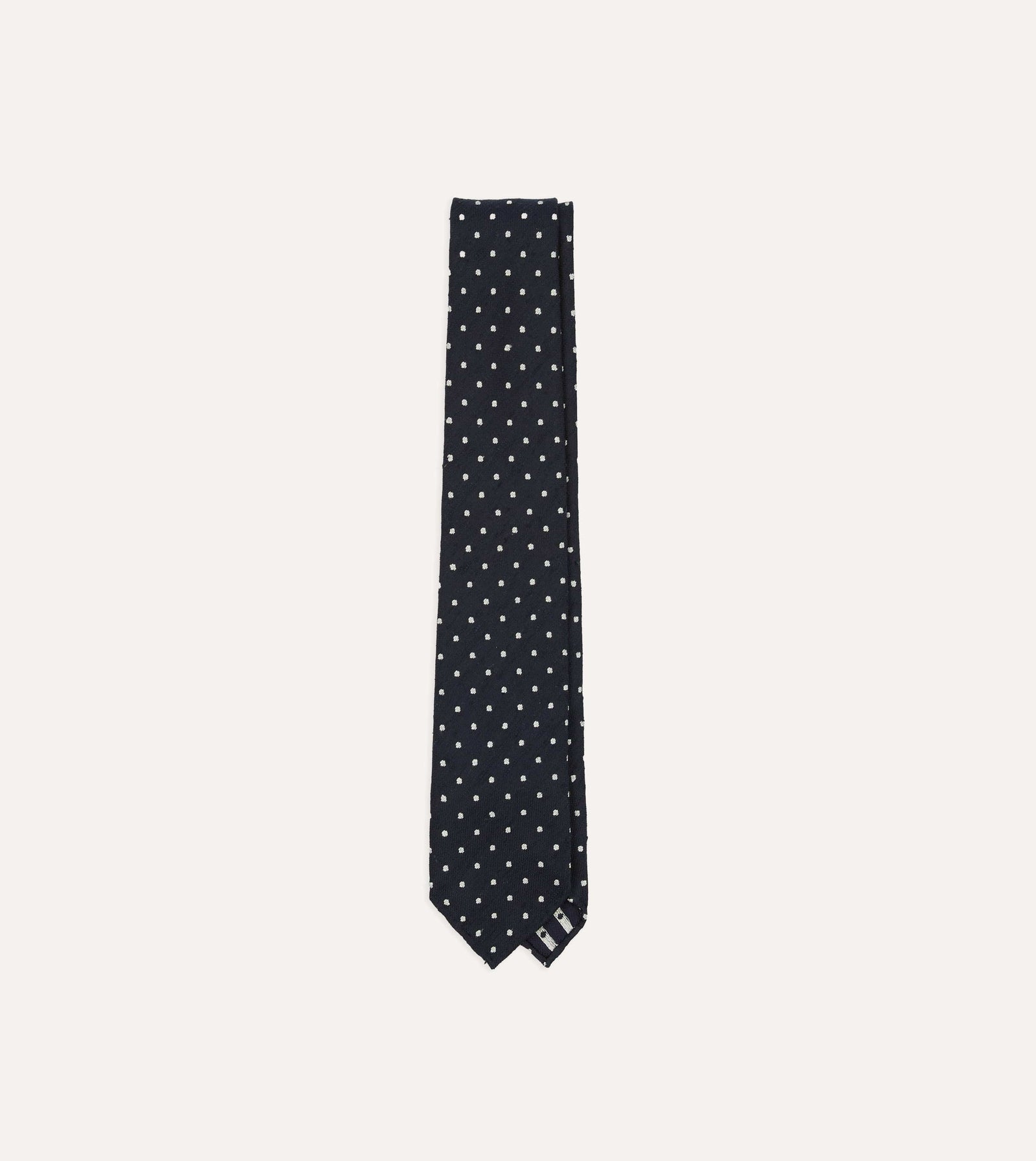 Spots Shantung Silk Hand Rolled Tie