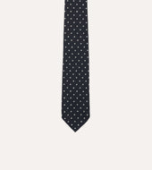 Spots Shantung Silk Hand Rolled Tie