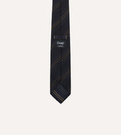 And Brown Stitch Stripe Hand Rolled Silk Grenadine Tie
