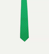 Green Circular Dot Silk Self Tipped Tie
