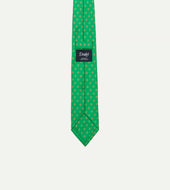 Green Circular Dot Silk Self Tipped Tie
