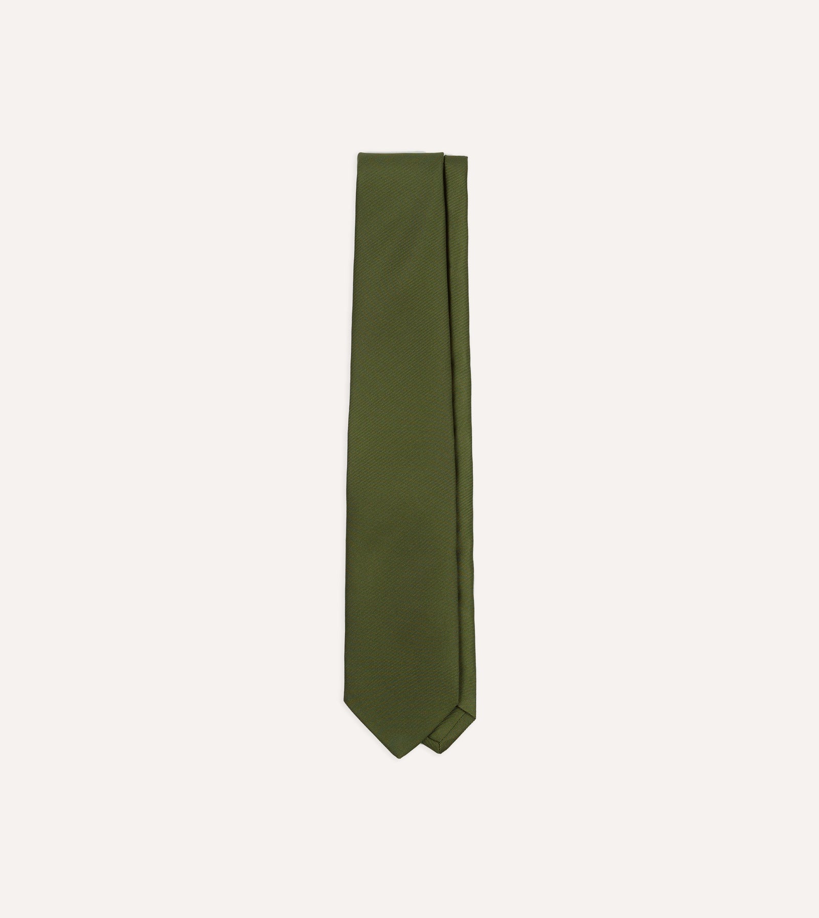 Green 50oz Silk Twill Tipped Tie